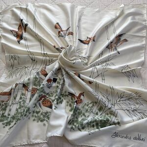 Alexandra da Vinci Silk Scarf Bamboo Birds 33x33